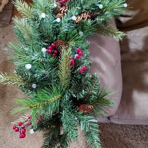 Festive Green and Red Holiday Winter 24" Swag